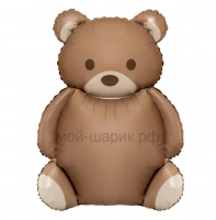 Шар (35''/89 см) Фигура, Мишка, Сатин, 26336P